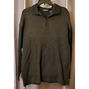 Claiborne Black Collared 1/4 Zip Sweater‎ Size Large